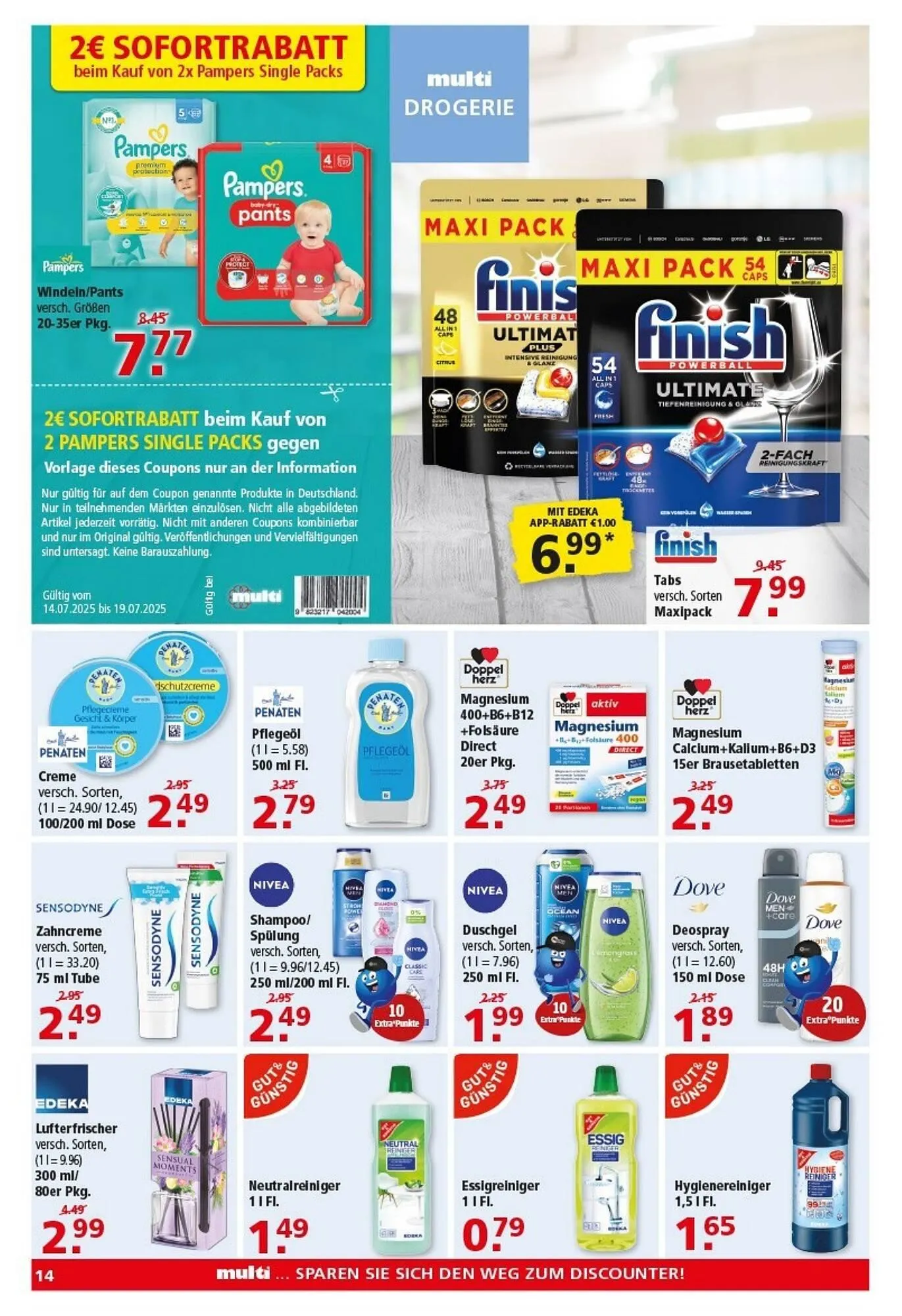 Multi Markt Prospekt von 14. Juli bis 19. Juli 2025 - Prospekt seite 14