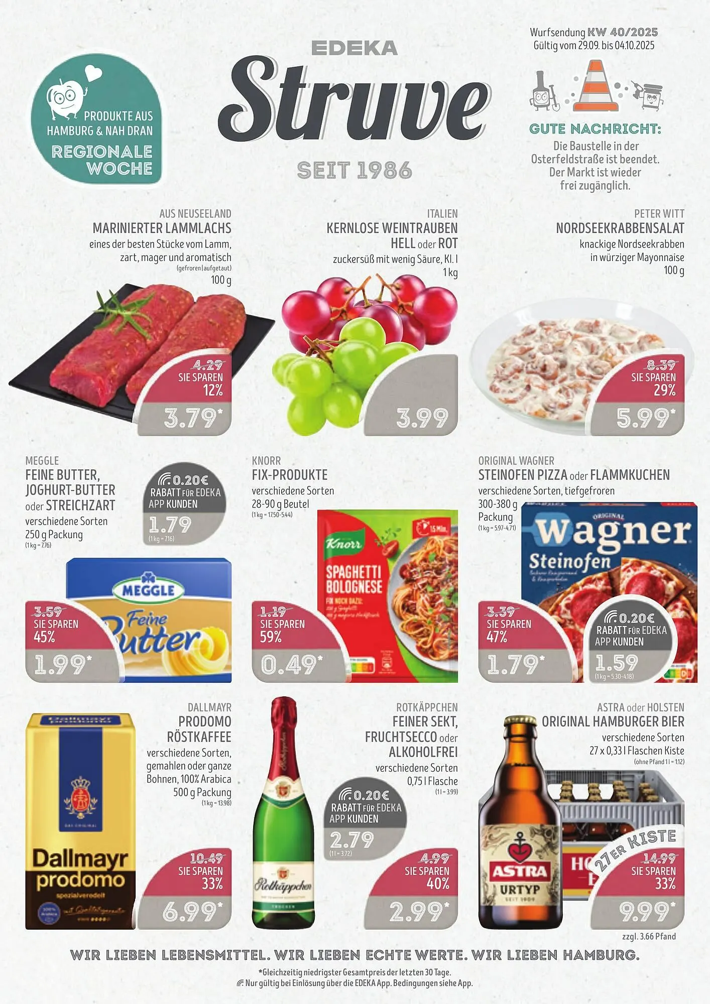Edeka Struve Prospekt von 29. September bis 4. Oktober 2025 - Prospekt seite 1