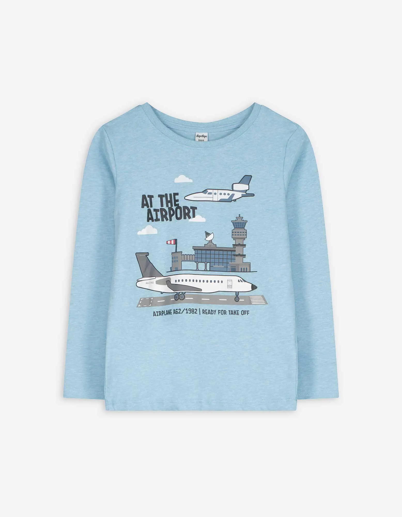 Langarmshirt - Print - hellblau