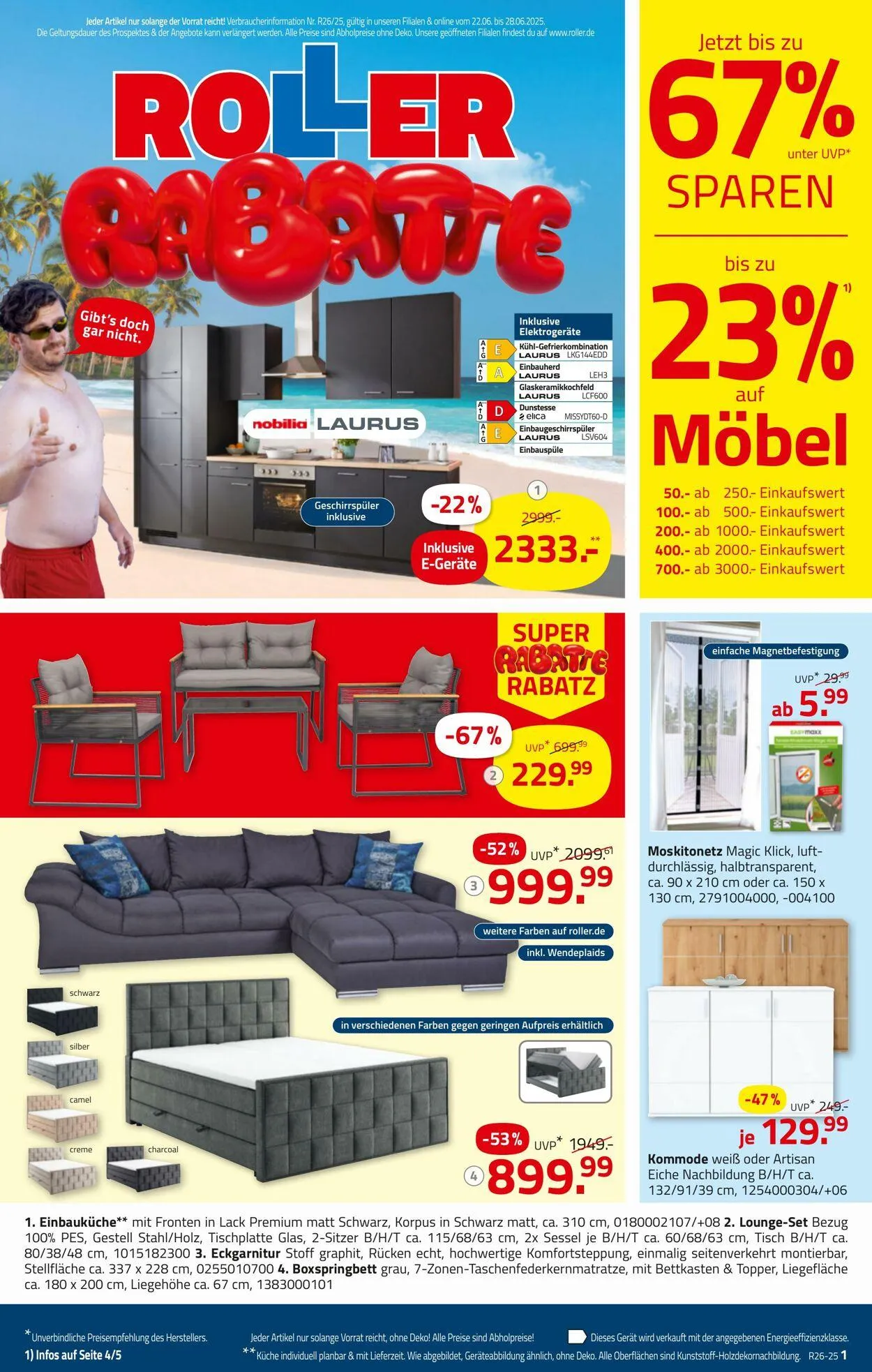 Roller Aktueller Prospekt von 22. Juni bis 28. Juni 2025 - Prospekt seite 1