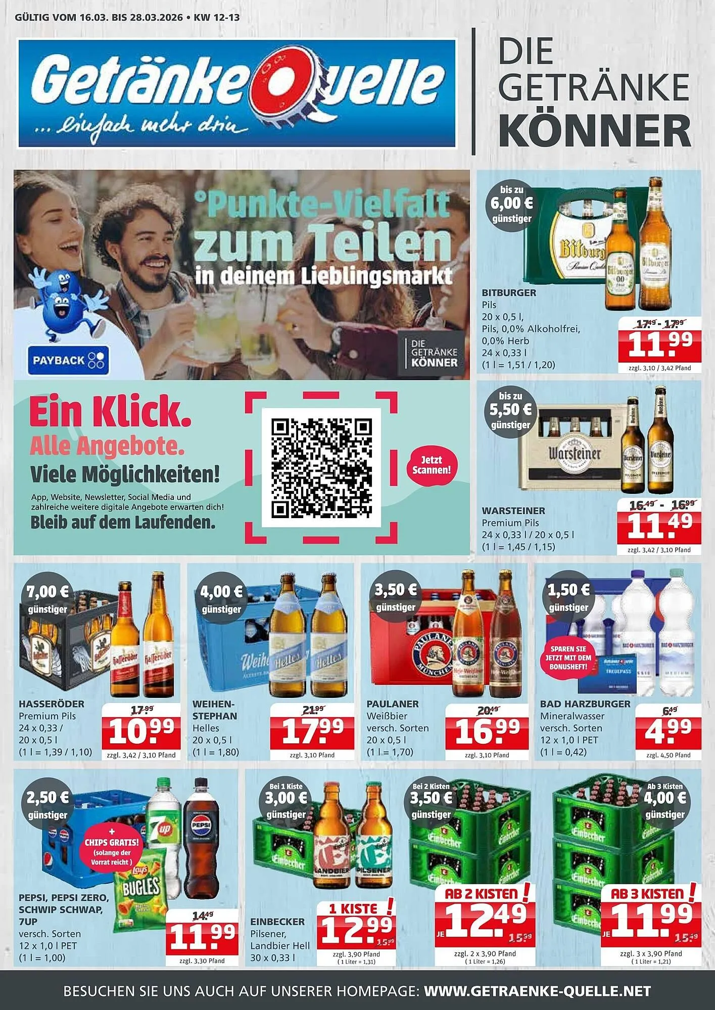 Getränke Quelle Prospekt von 16. März bis 28. März 2026 - Prospekt seite 1