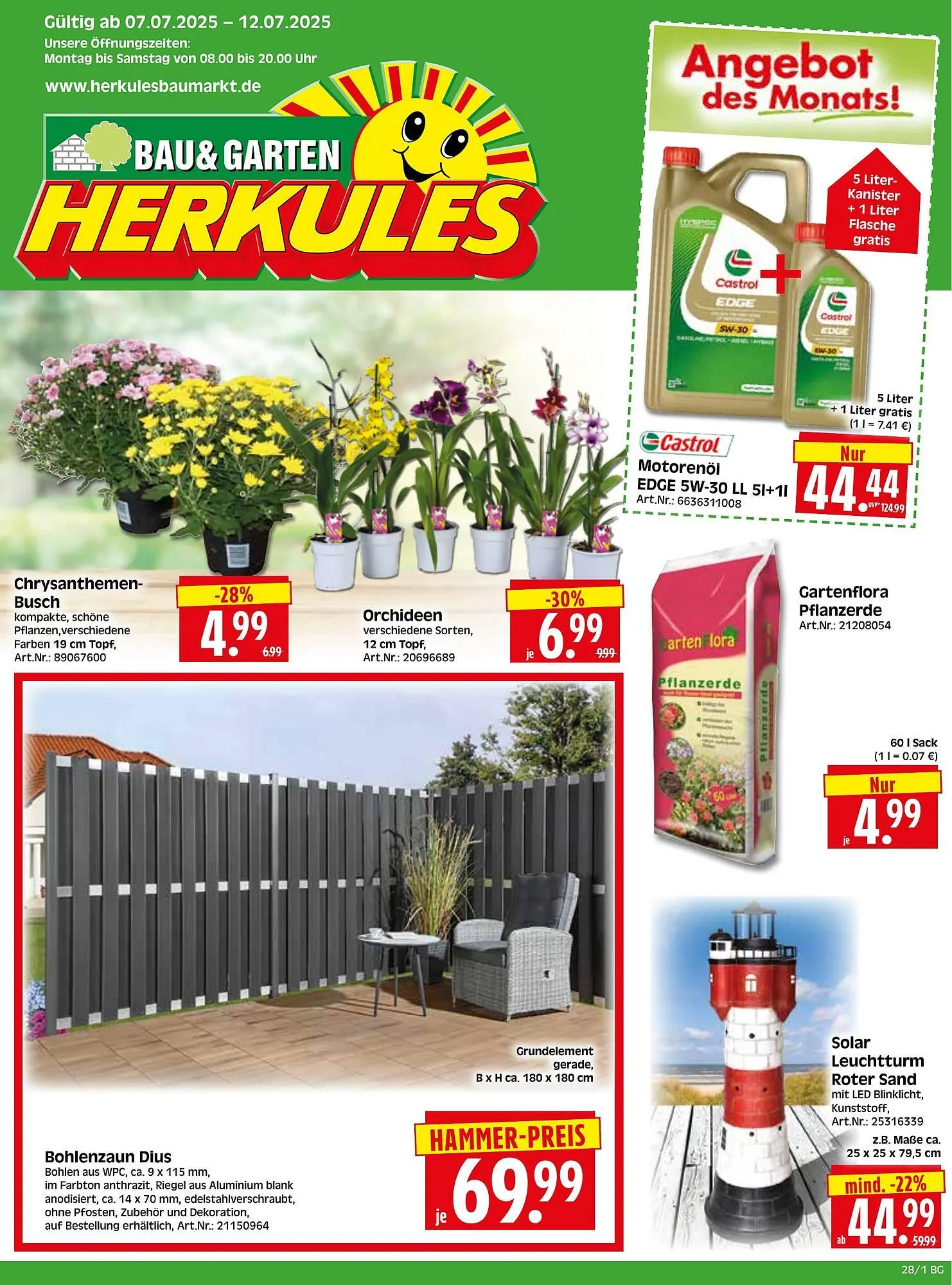 Herkules Baumarkt Prospekt von 7. Juli bis 12. Juli 2025 - Prospekt seite 1
