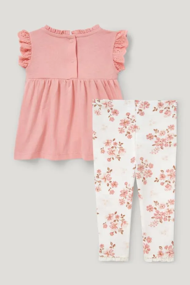 Baby-outfit - 2-delig - gebloemd