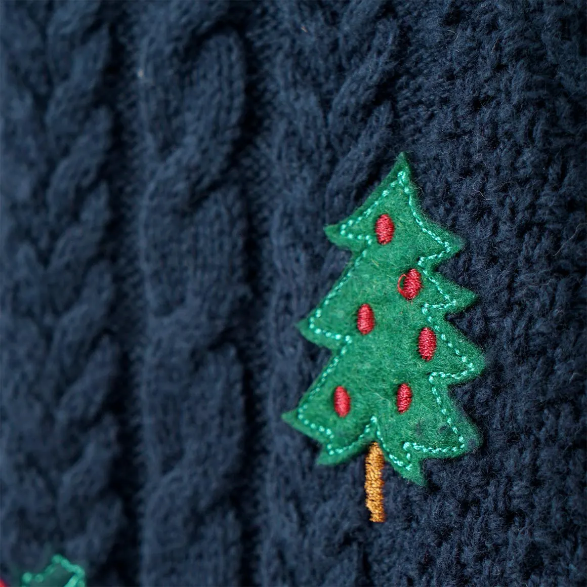 Baby Weihnachtspullover mit Zopfmuster