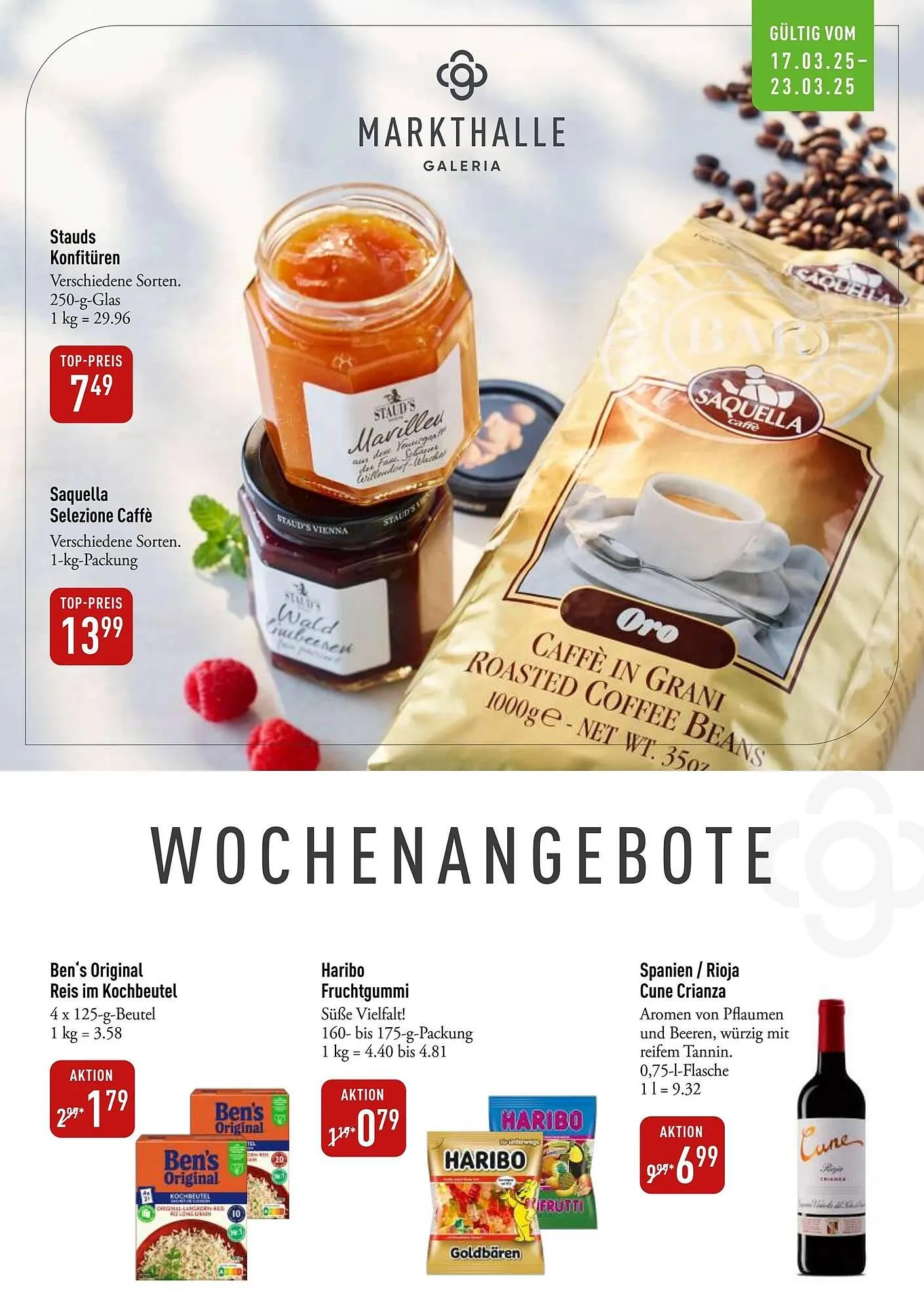 Galeria Markthalle Prospekt von 17. März bis 24. März 2025 - Prospekt seite 1