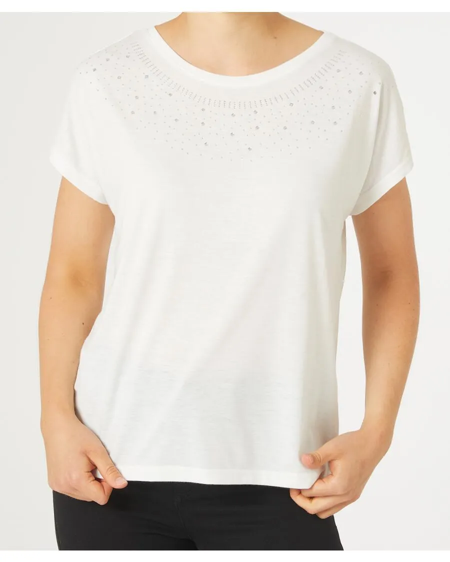 T-Shirt mit Strasssteinen