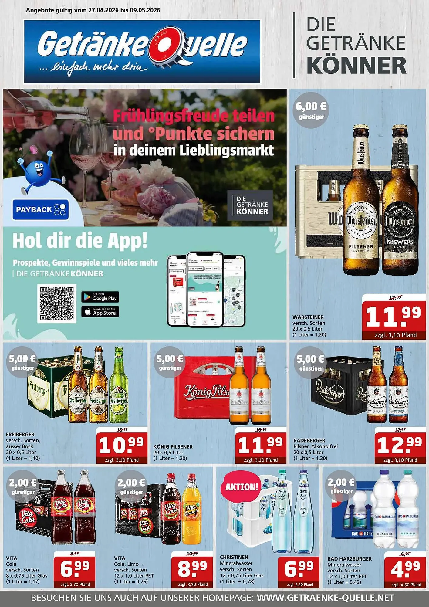 Getränke Quelle Prospekt von 27. April bis 9. Mai 2026 - Prospekt seite 1