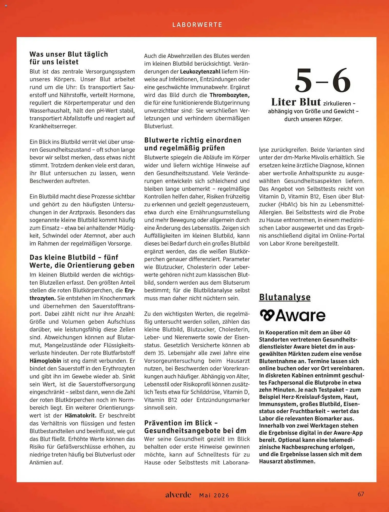 Dm drogerie Magazin von 1. Mai bis 31. Mai 2026 - Prospekt seite 67