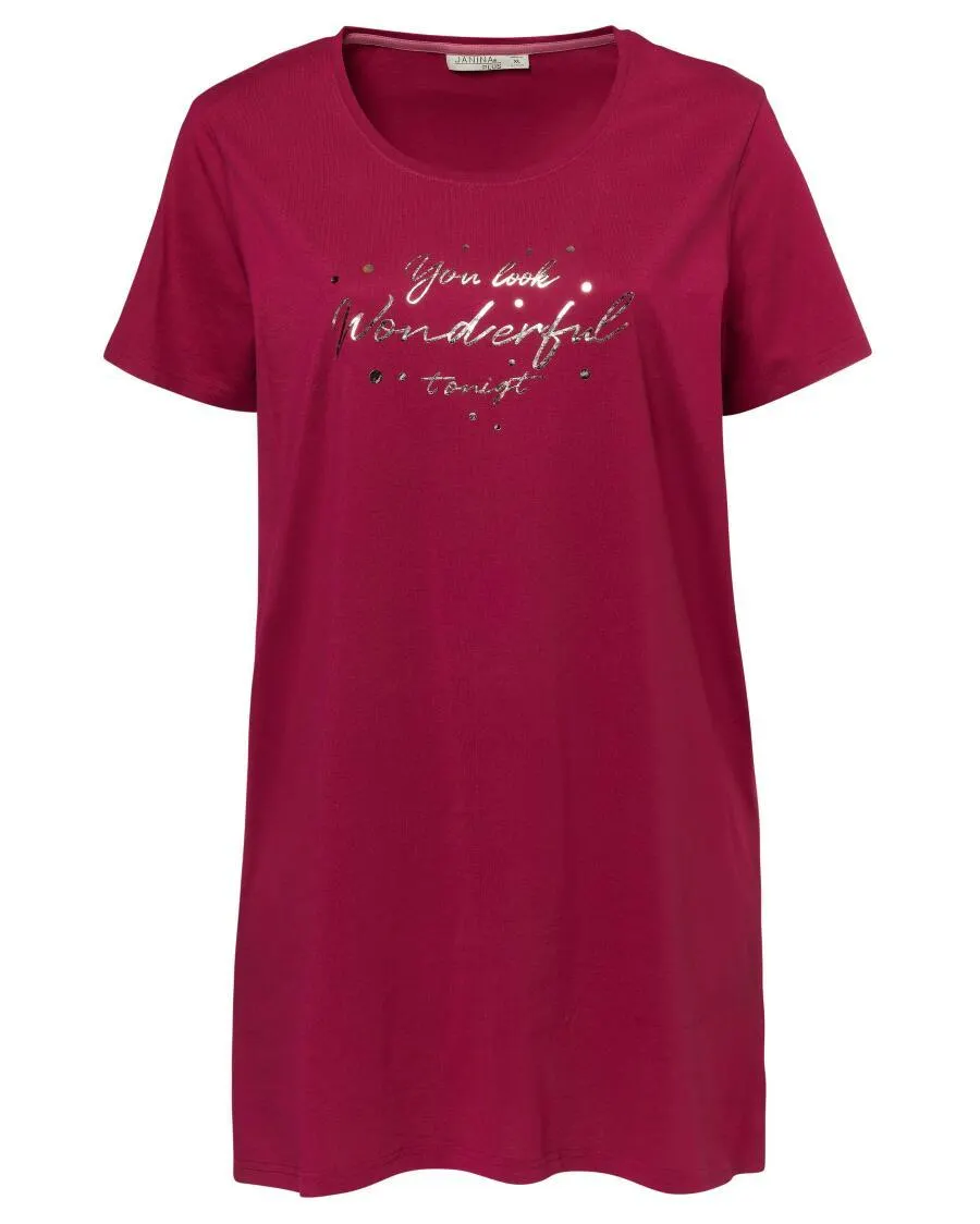 Bigshirt in Beere Janina Plus, Rundhalsausschnitt