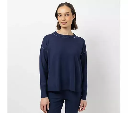 Wählen Sie Ihre Variante: STEFFEN SCHRAUT Pullover Rundhalsausschnitt Nietendetails Oversize - leger weit