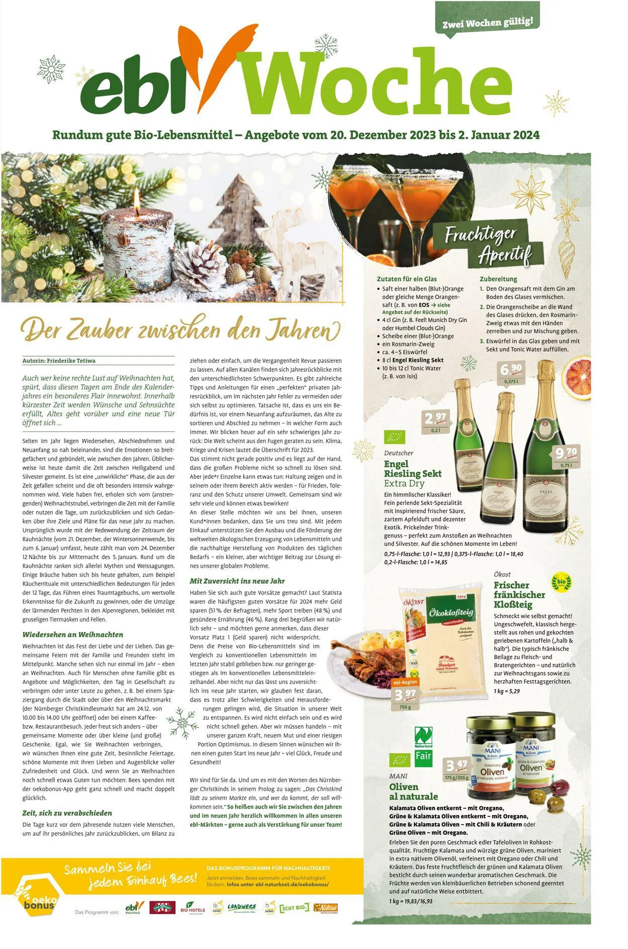 ebl Naturkos von 20. Dezember bis 2. Januar 2025 - Prospekt seite 1
