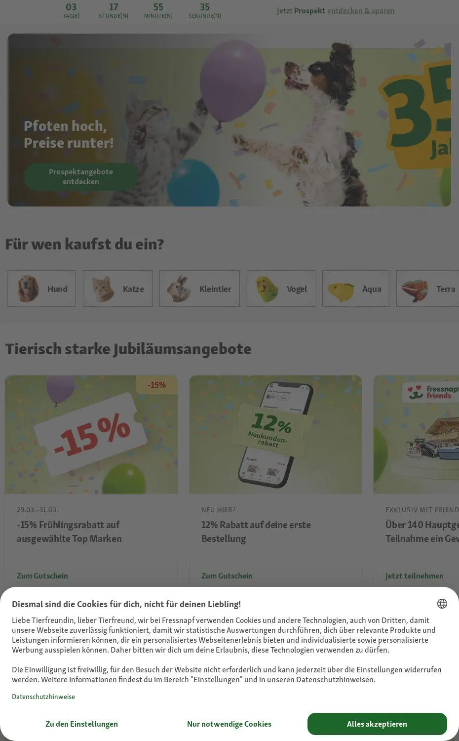 Fressnapf Aktueller Prospekt von 31. März bis 9. April 2025 - Prospekt seite 1