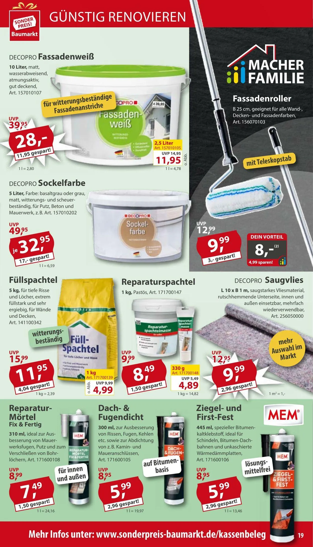 Sonderpreis Baumarkt Aktueller Prospekt von 10. Mai bis 24. Mai 2025 - Prospekt seite 19