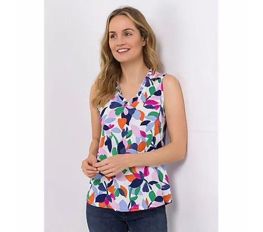 KIM & CO. Top Brazil Knit Jersey gerüschter Ausschnitt figurumspielend