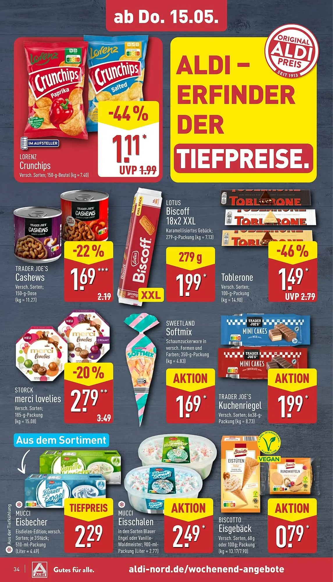 Aldi Nord Prospekt von 12. Mai bis 18. Mai 2025 - Prospekt seite 34