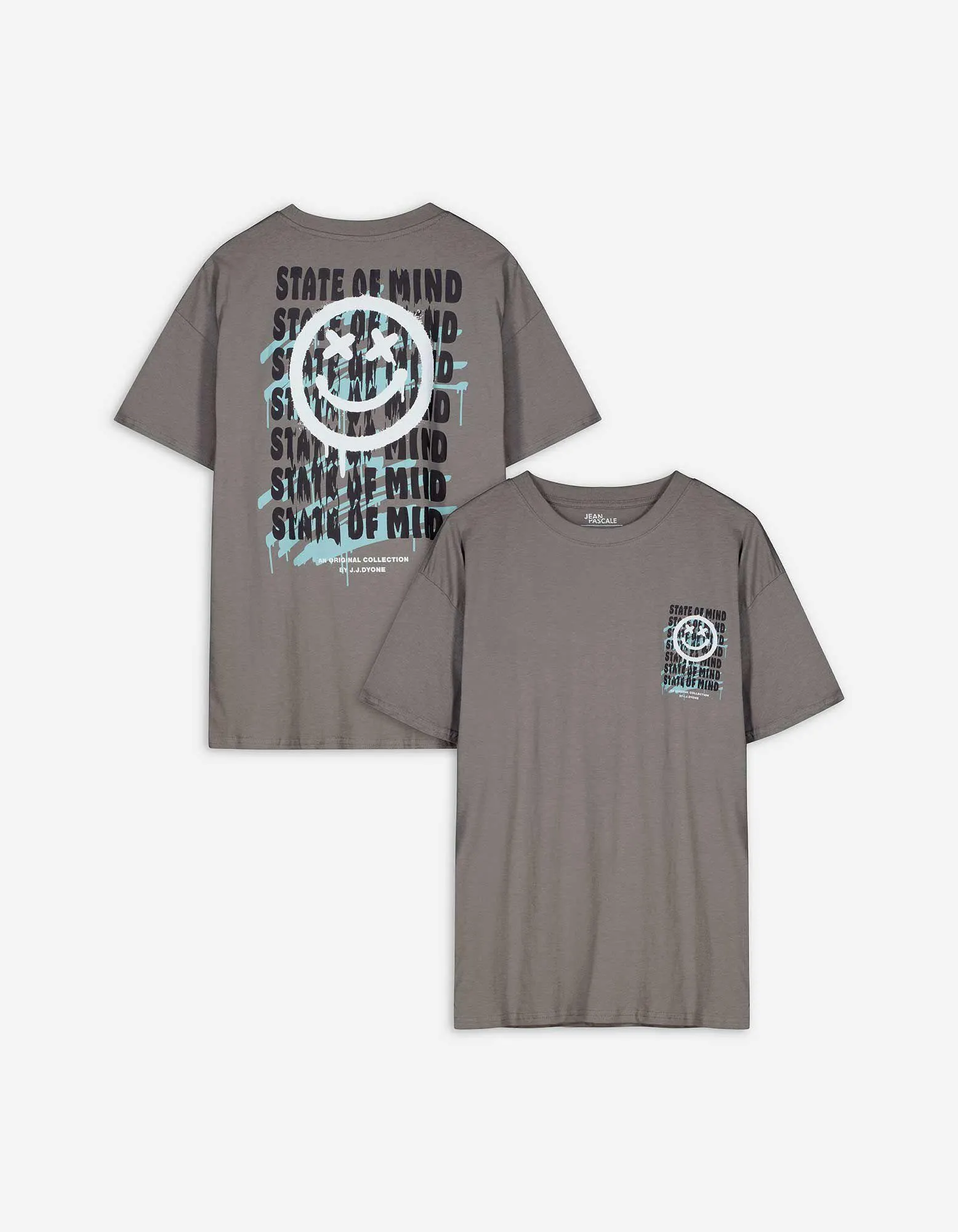 T-Shirt - Rückenprint - dunkelgrau