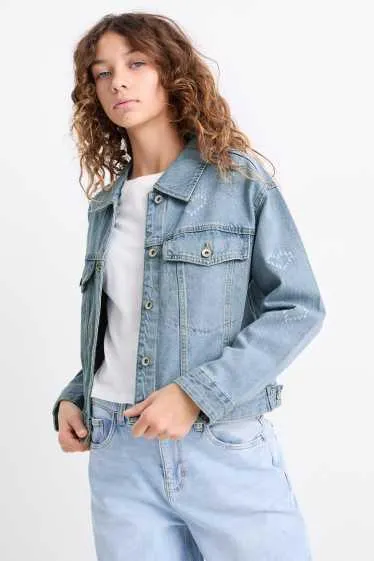 Heart - denim jacket