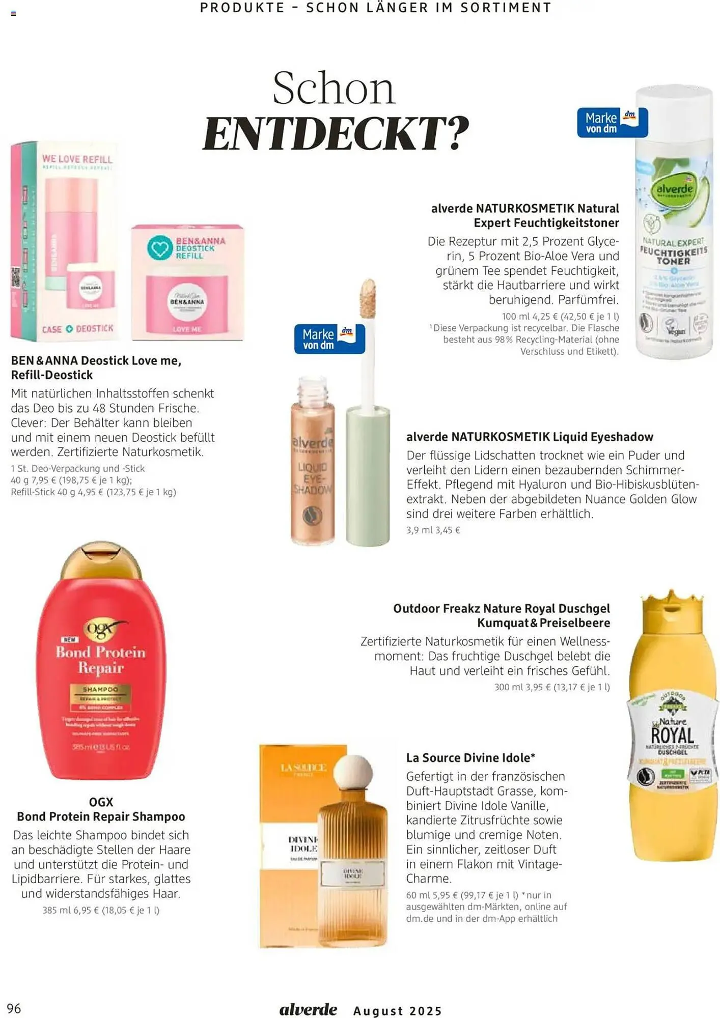 dm drogerie Prospekt von 1. August bis 31. August 2025 - Prospekt seite 96