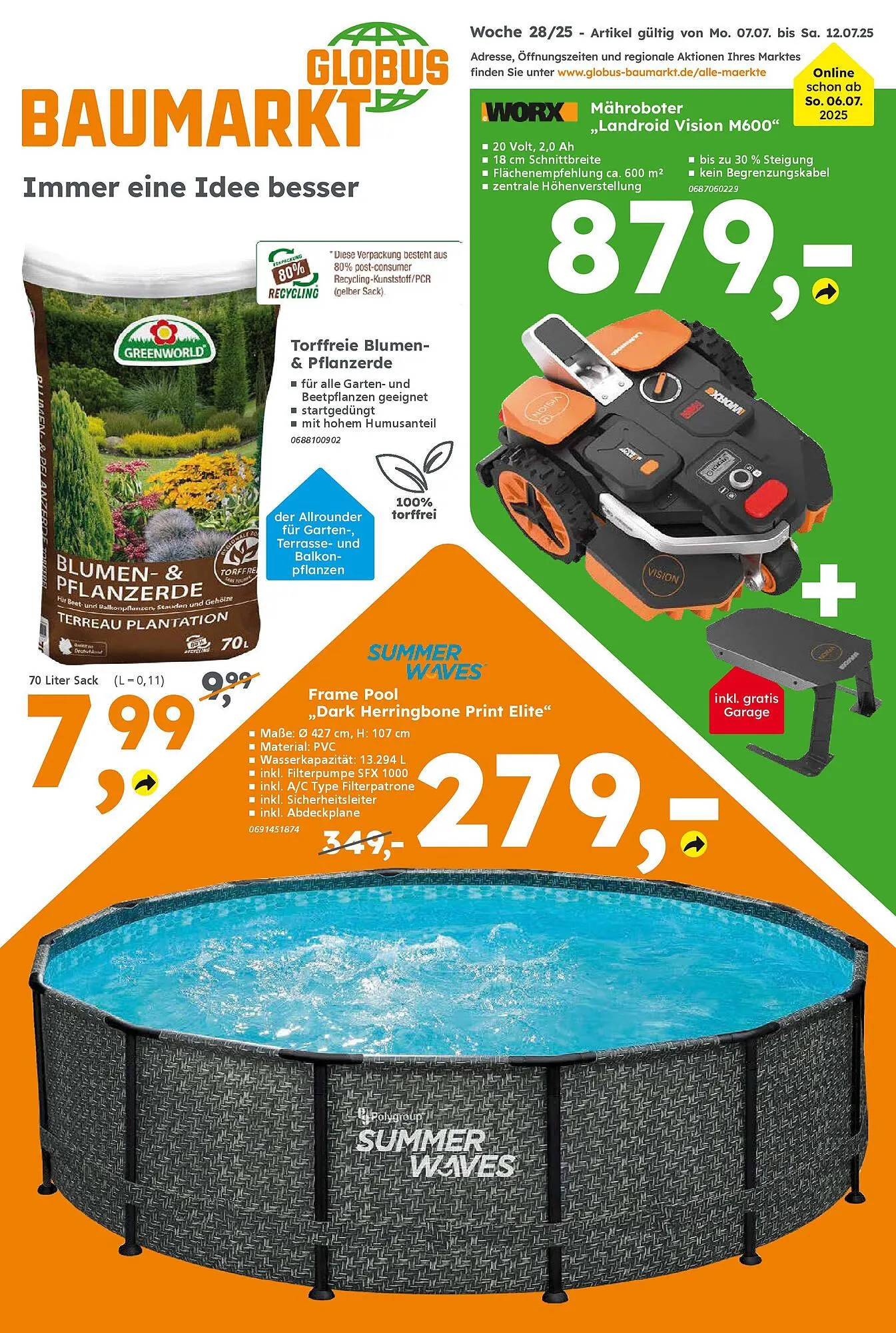 Globus Baumarkt Prospekt von 6. Juli bis 12. Juli 2025 - Prospekt seite 1