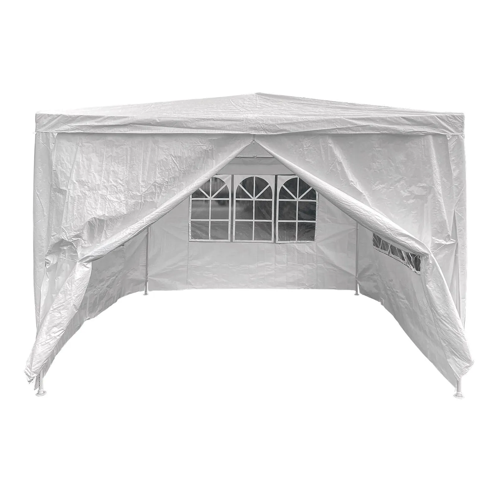 Pavillon / Gartenpavillon weiß, mit Seitenverkleidung, 2.9x2.9x2.45m