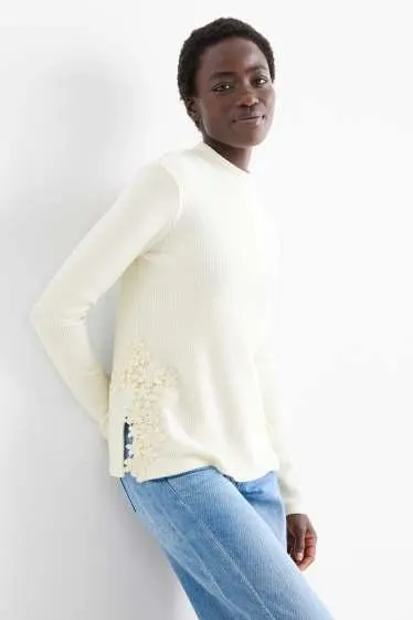 Long sleeve top - regular fit - ribbed