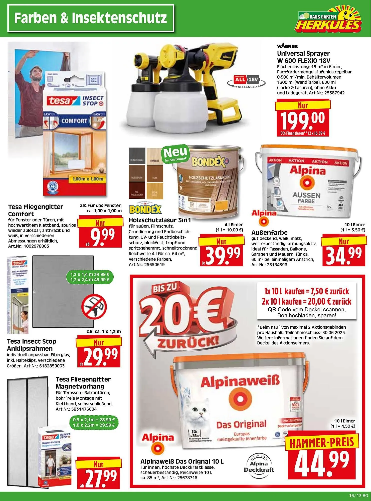 Herkules Baumarkt Prospekt von 14. April bis 19. April 2025 - Prospekt seite 13