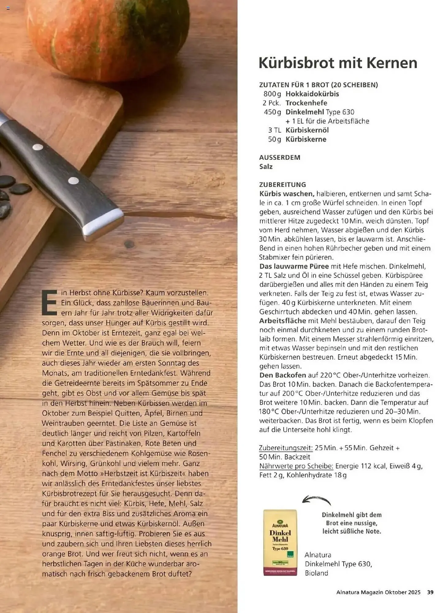 Alnatura Prospekt von 1. Oktober bis 31. Oktober 2025 - Prospekt seite 39