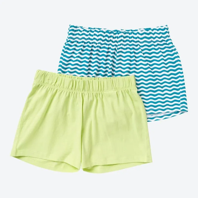 Kinder-Mädchen-Shorts aus Baumwolle, 2er-Pack
