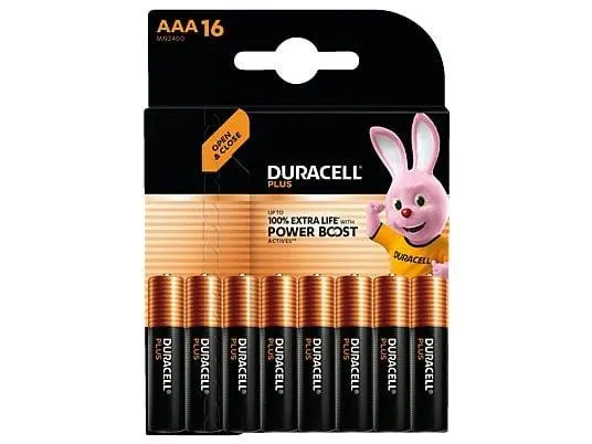 DURACELL Plus AAA Batterie, Alkaline, 1.5 Volt 16 Stück