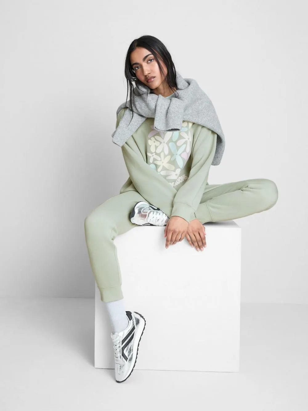 Lässiges Sweatshirt aus Baumwollmischung mit Print