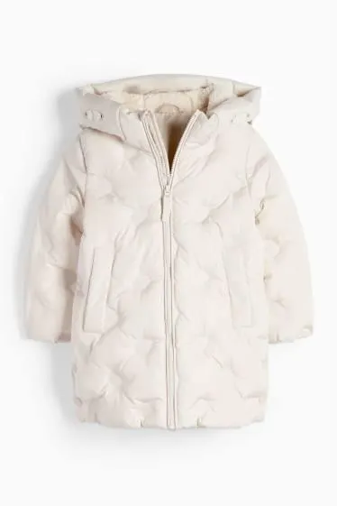 Quilted jacket with hood - water-repellent
