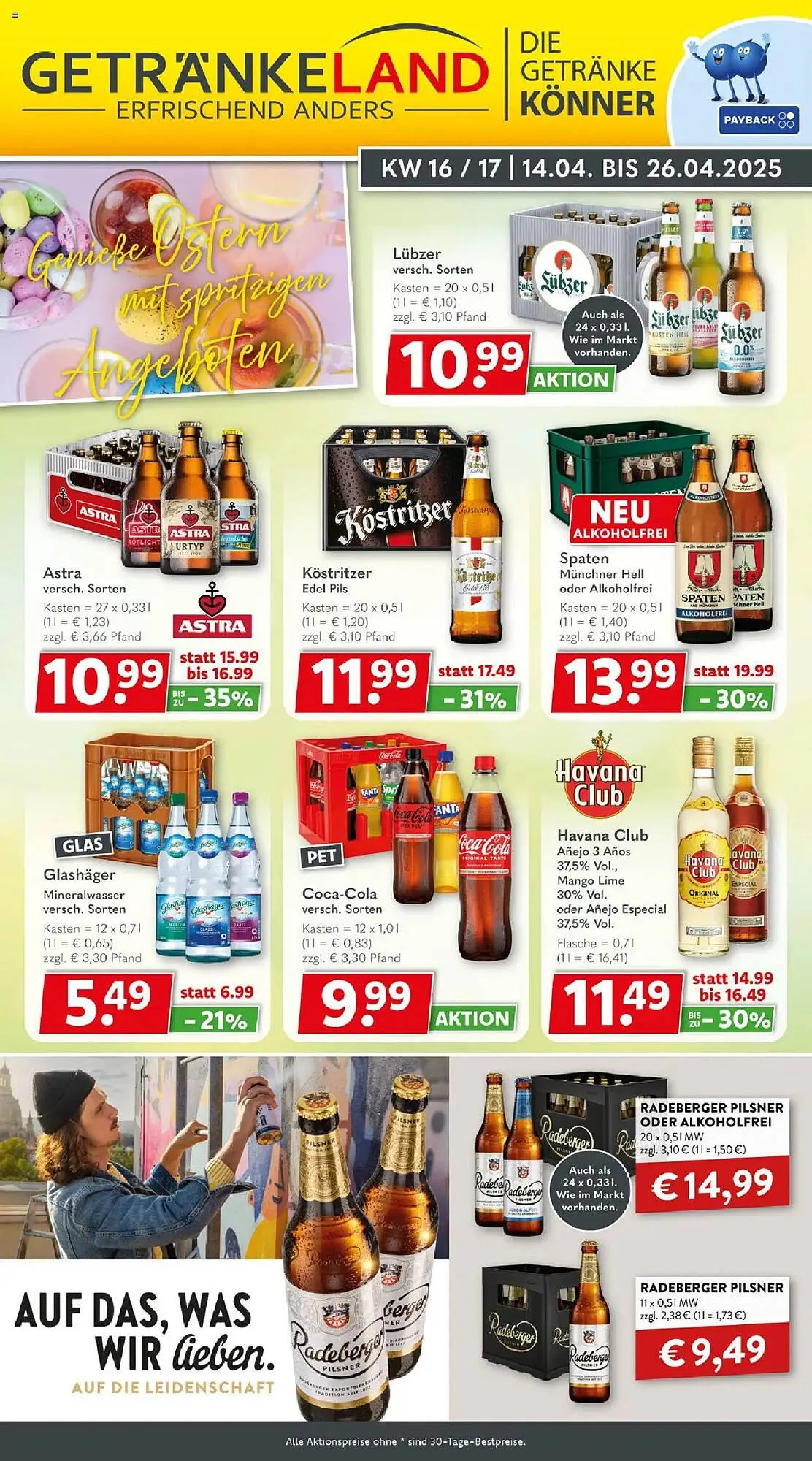 Getränkeland Prospekt von 14. April bis 26. April 2025 - Prospekt seite 1