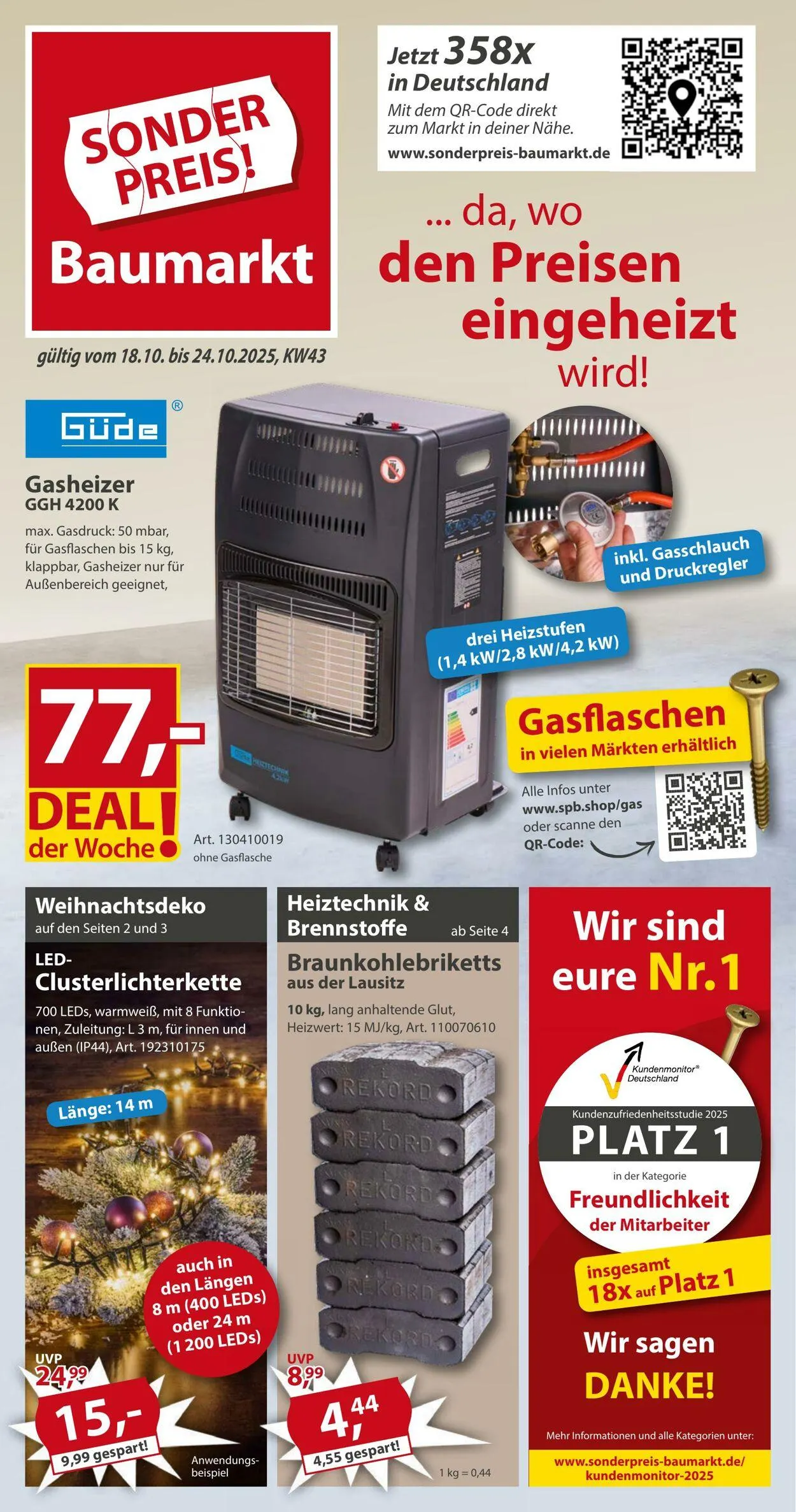 Sonderpreis Baumarkt Aktueller Prospekt von 11. Oktober bis 25. Oktober 2025 - Prospekt seite 1