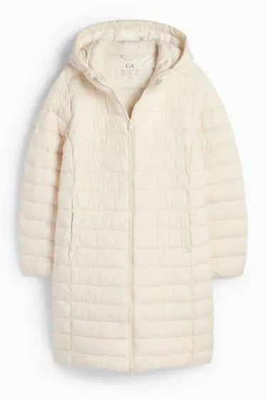 Quilted coat with hood