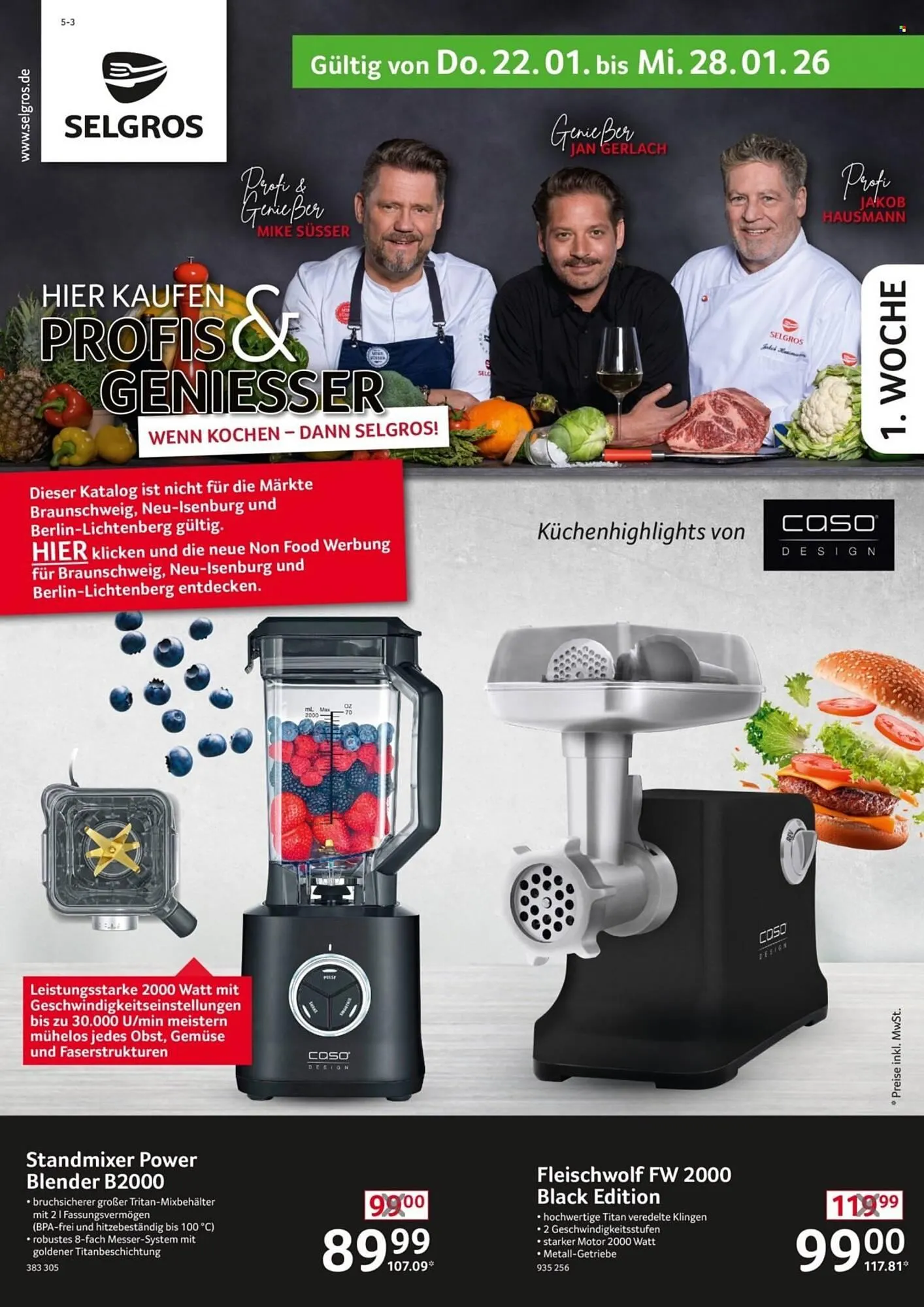 Selgros Prospekt von 22. Januar bis 28. Januar 2026 - Prospekt seite 1
