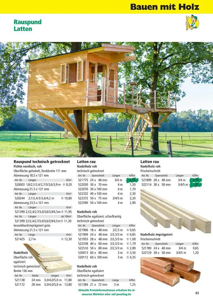 Holz-& Baukatalog 2024/25 von 27. März bis 31. Januar 2025 - Prospekt seite 63