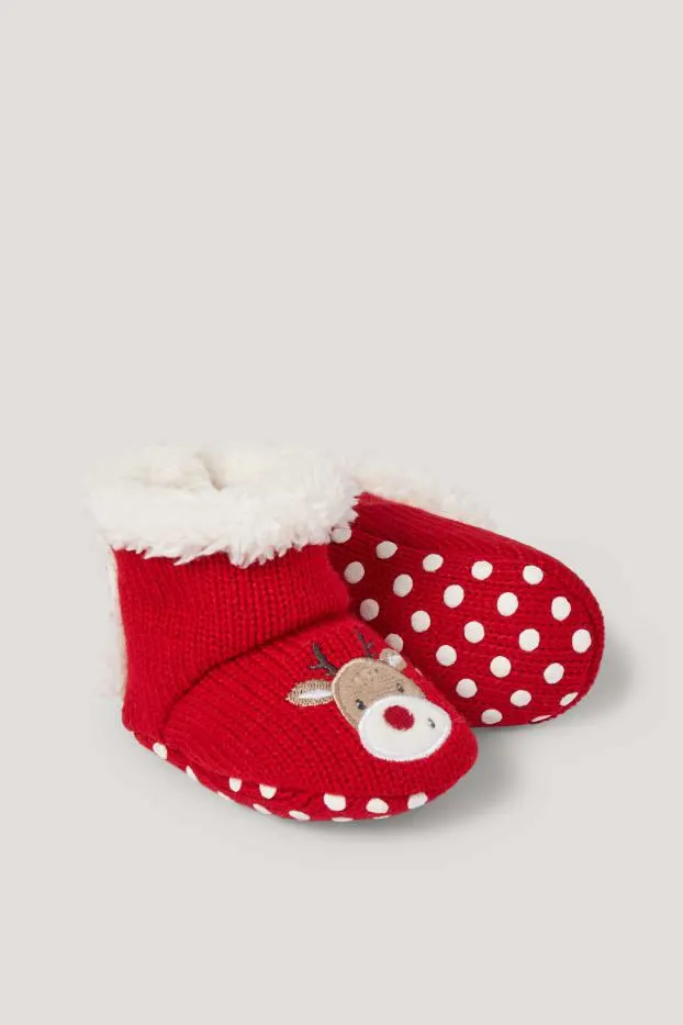 Rendier Rudolf - baby-kruipschoentjes voor de kerst