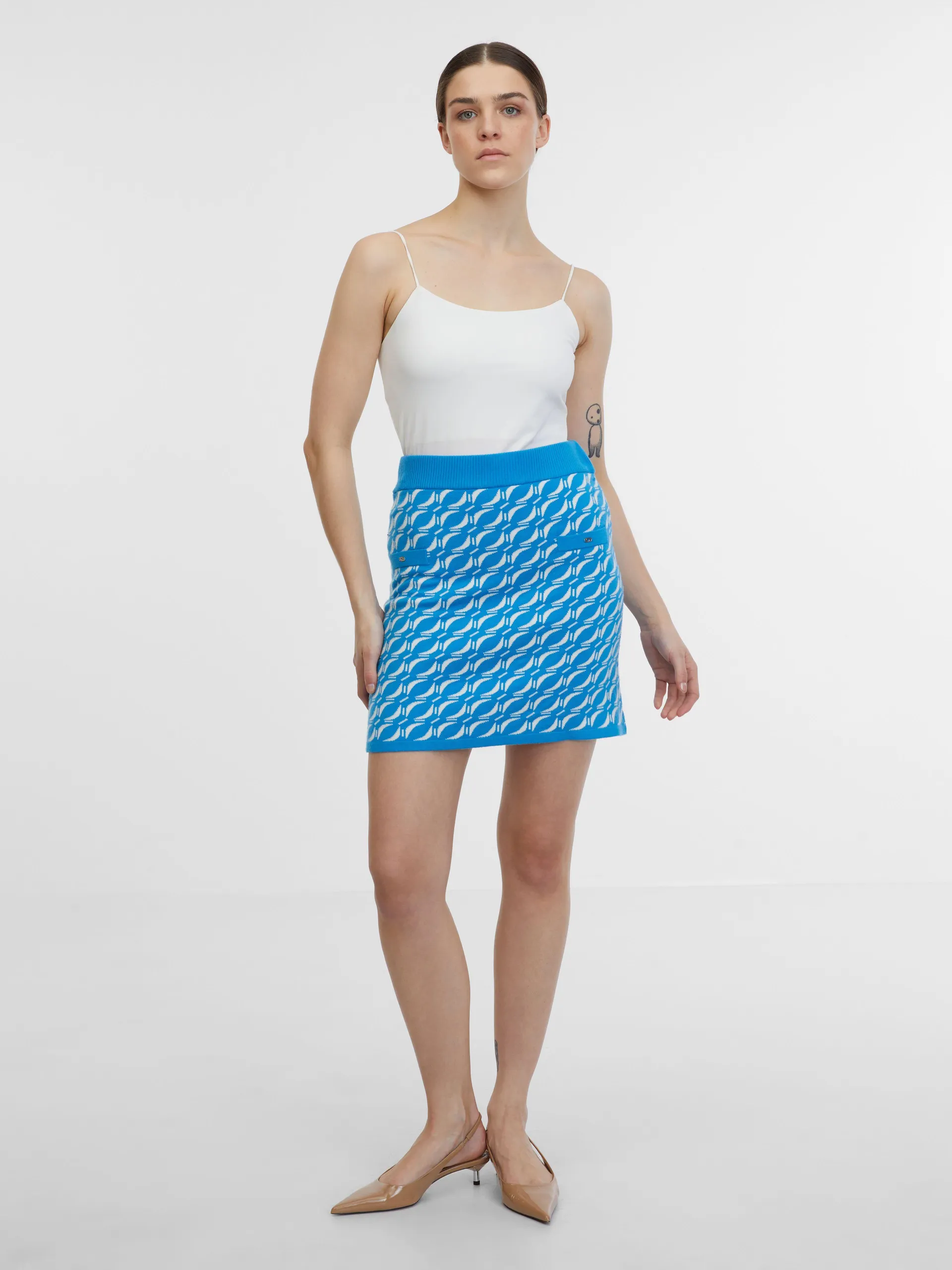 Modrá dámská svetrová sukně ORSAY