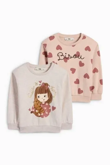 Multipack of 2 - cat and heart - sweatshirt