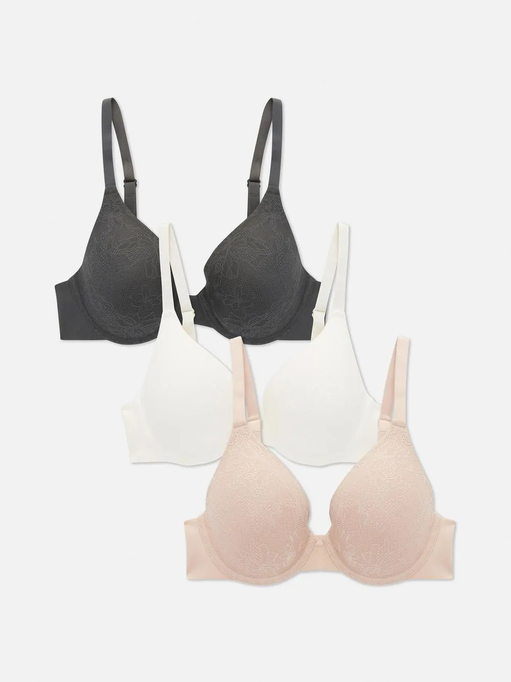 T-Shirt-BHs, 3er-Pack