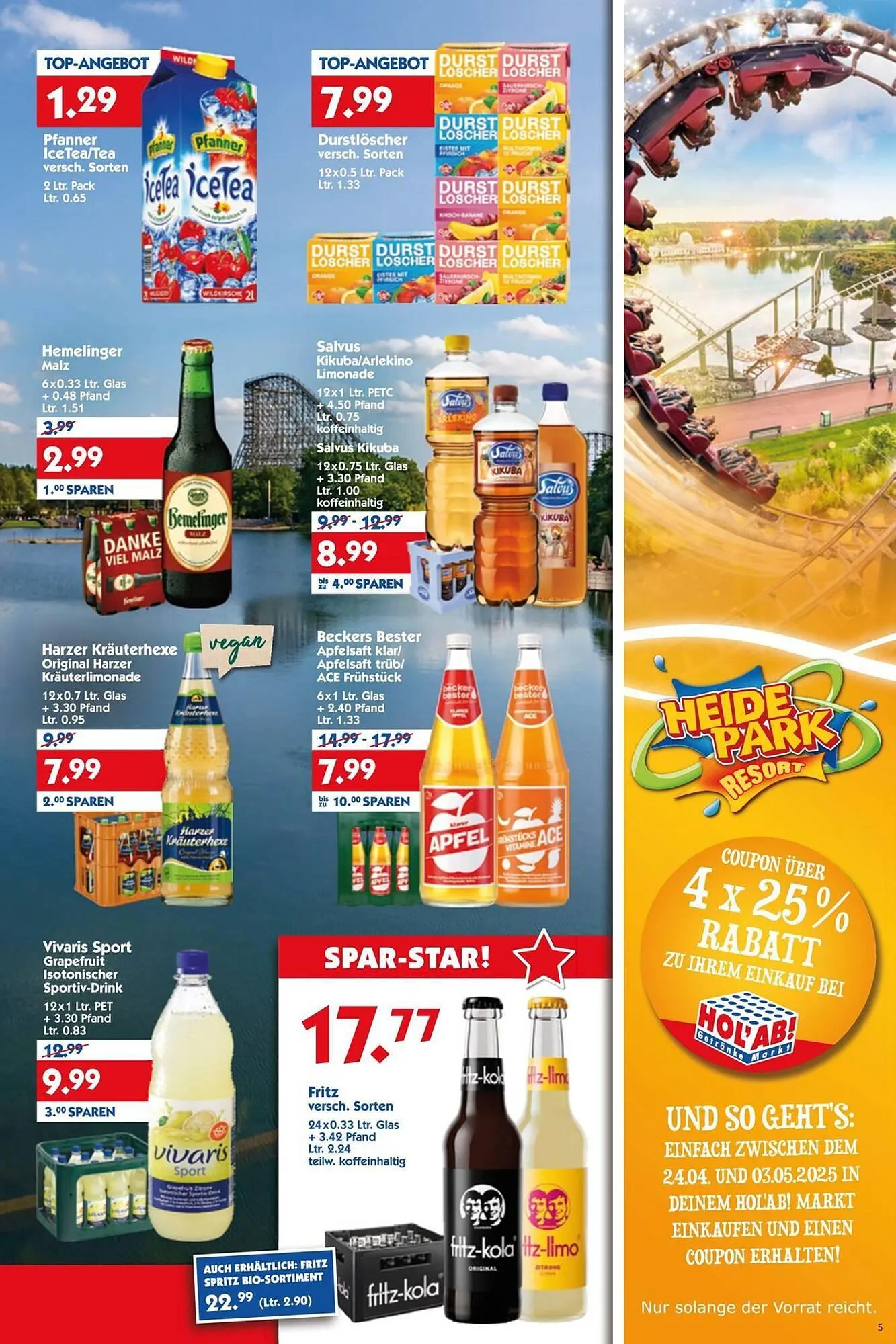 Hol'ab Getränkemarkt Prospekt von 28. April bis 3. Mai 2025 - Prospekt seite 5