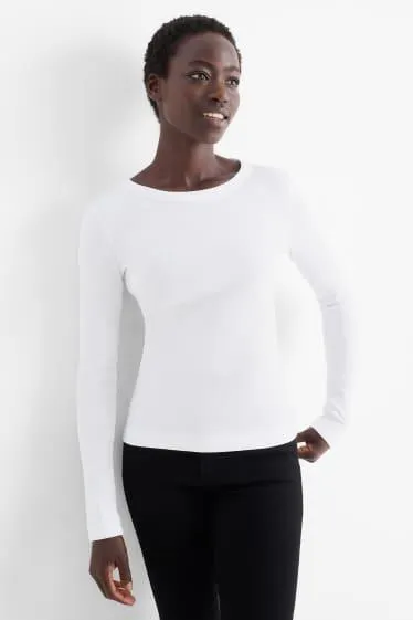 Basic long sleeve top - ribbed