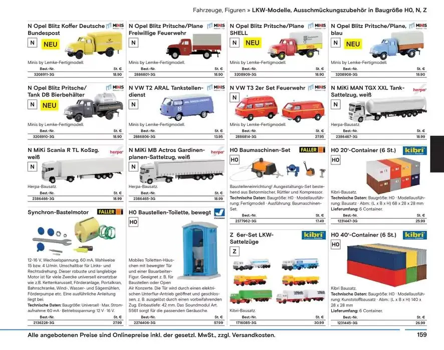 Modellbahn Katalog von 29. Oktober bis 31. Dezember 2025 - Prospekt seite 161