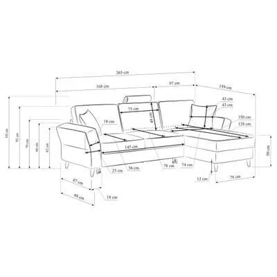 Ecksofa Meimo mit Schlaffunktion