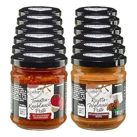 Lieblings Pesto Ricotta Walnuss & Tomate Knoblauch 190 g, 12er Pack