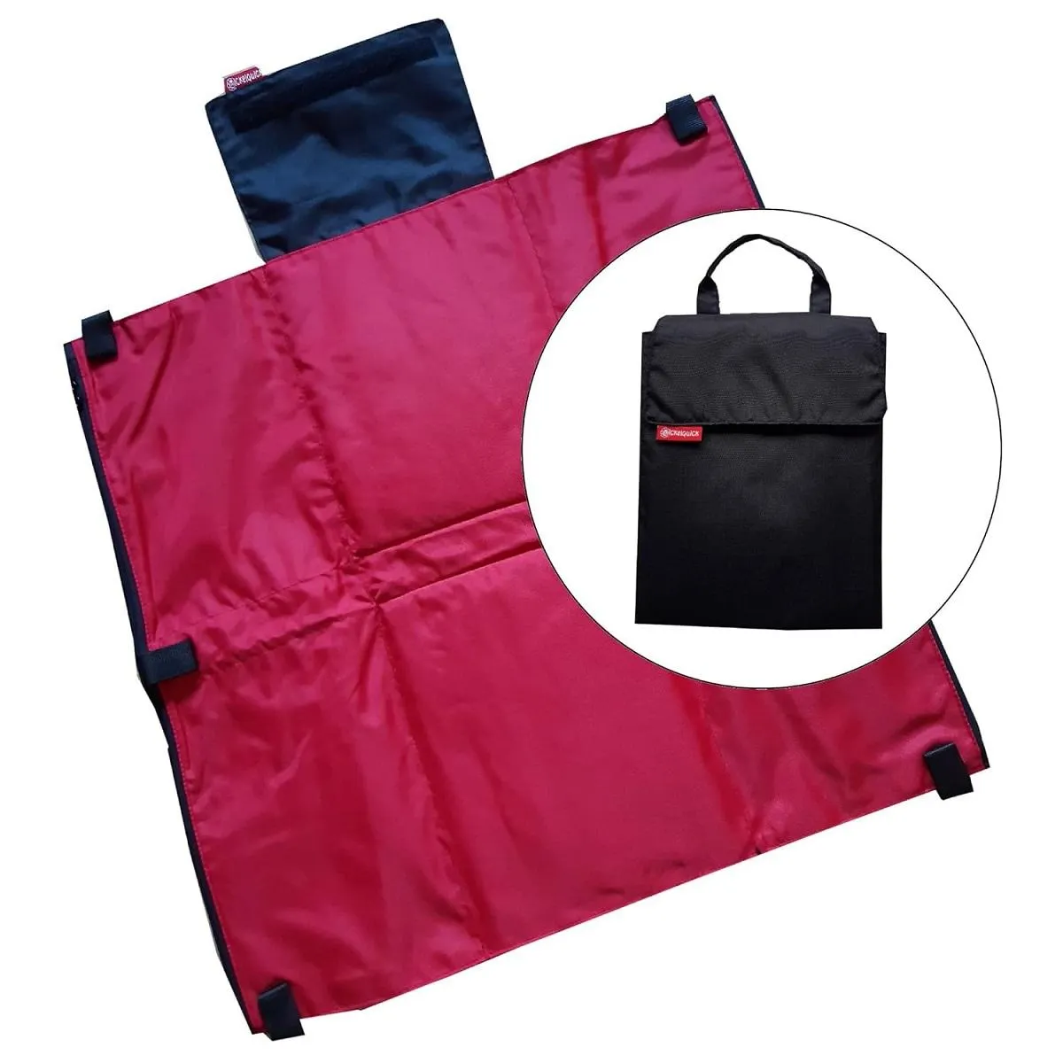 Wickelquick Wickelunterlage – Tragbar & mit Taschen - Schwarz/Rot