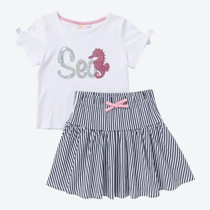 Kinder-Mädchen-Set mit Pailletten, 2-teilig