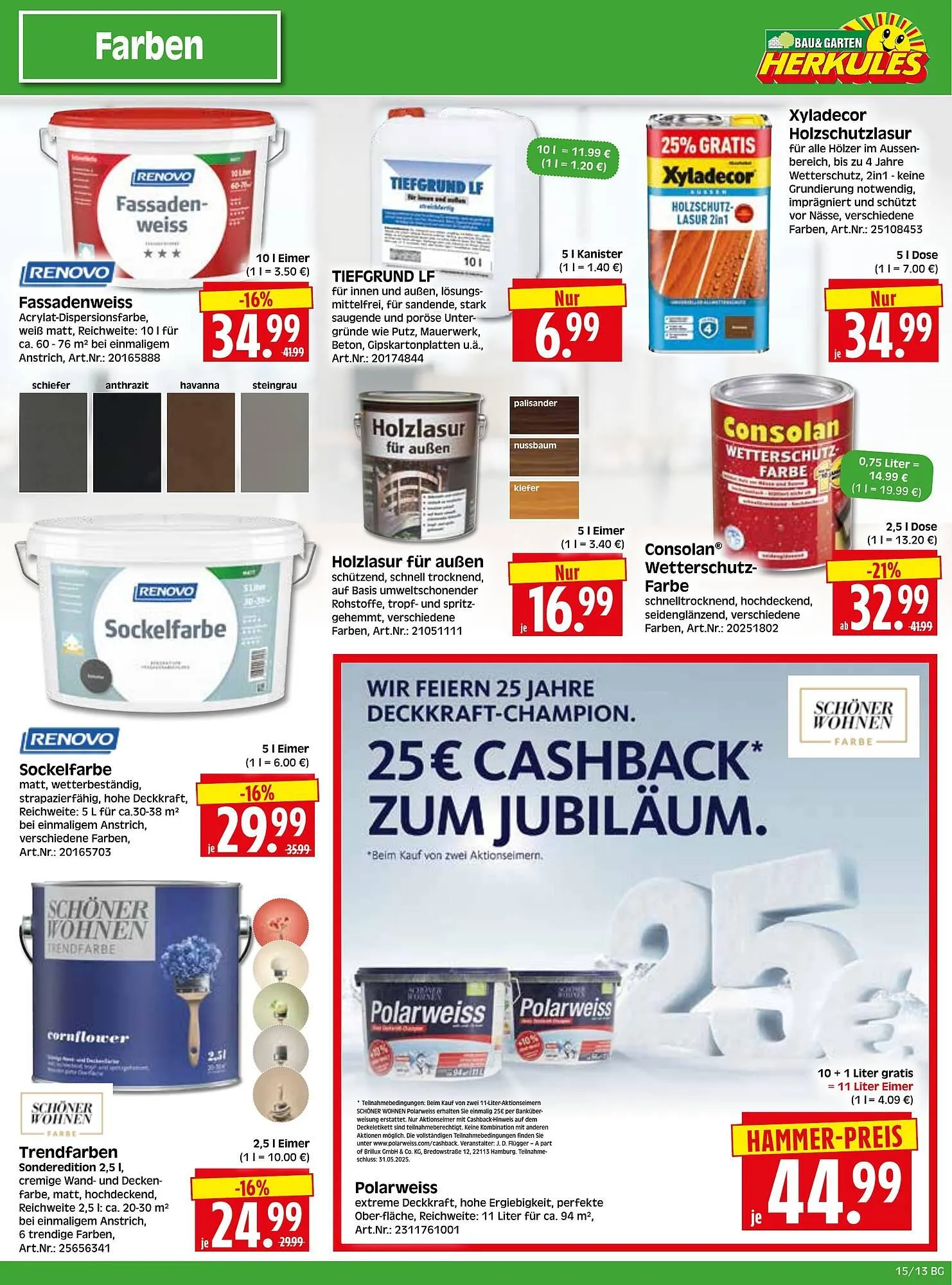 Herkules Baumarkt Prospekt von 7. April bis 12. April 2025 - Prospekt seite 13