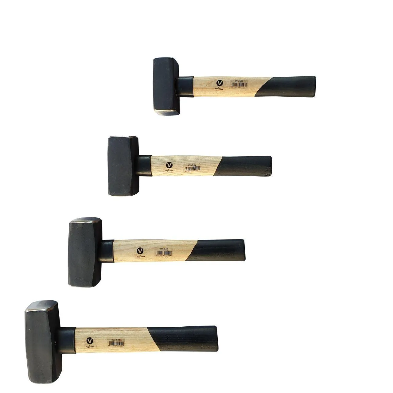 4 tlg Set Fäustelhammer 800/1250/1500/2000g Schlosserhammer Fäustel