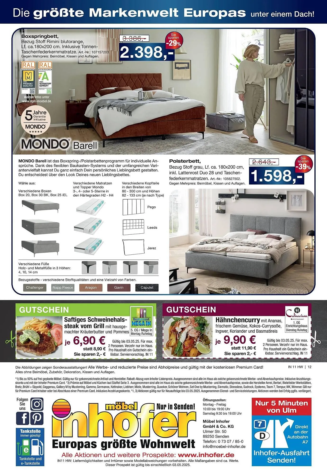 Möbel Inhofer Prospekt von 16. April bis 4. Mai 2025 - Prospekt seite 12